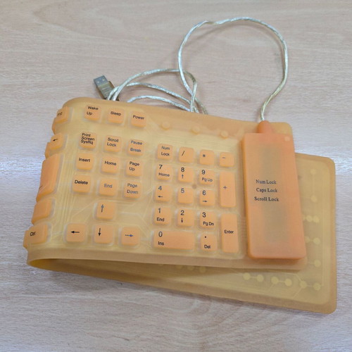 Flexible USB Keyboard Orange new