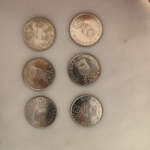 Olympic Games Athens 2004 500 Drachma coins like new