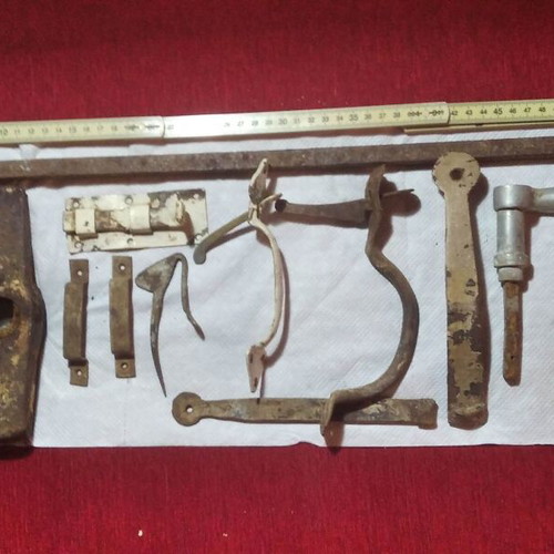 Antique iron items used, pack of 11 pieces 1780-1850