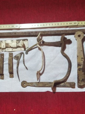 Antique iron items used, pack of 11 pieces 1780-1850