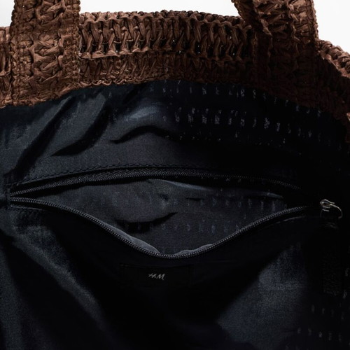 H&M Straw Tote Shoulder Bag new, blue and brown
