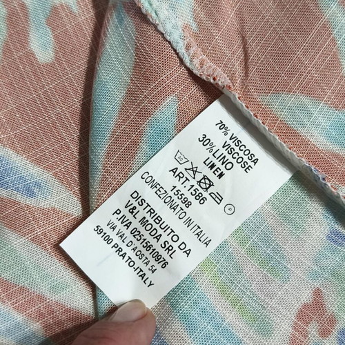 Cotton Linen Top and Bermuda Set new, tropical print, size M-L