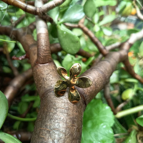 Adjustable ring used, gold-colored