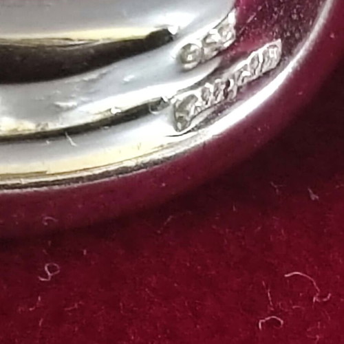 Silver ring 925 with red and black sapphires, new