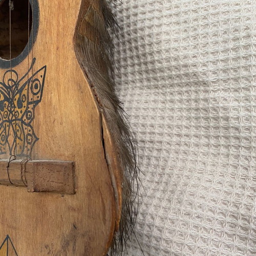 Charango used decorative from Peru with original armadillo shell