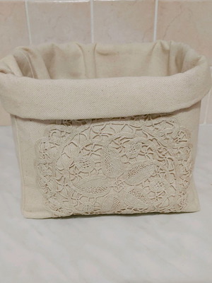 Handmade bread basket made of cotton fabric new