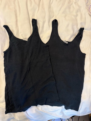 Set of 2 black tank tops with thick straps used, size S