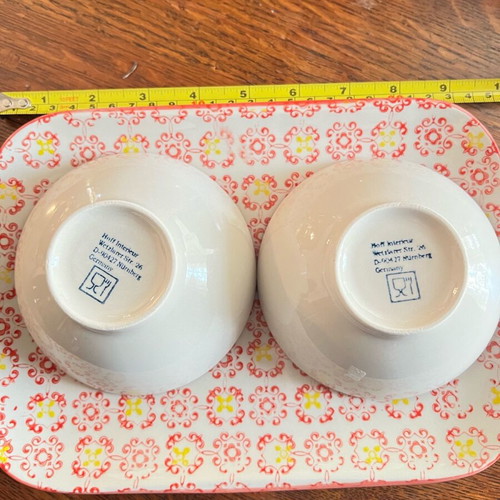 Hoff Interieur serving set like new, tray and 2 bowls boho style