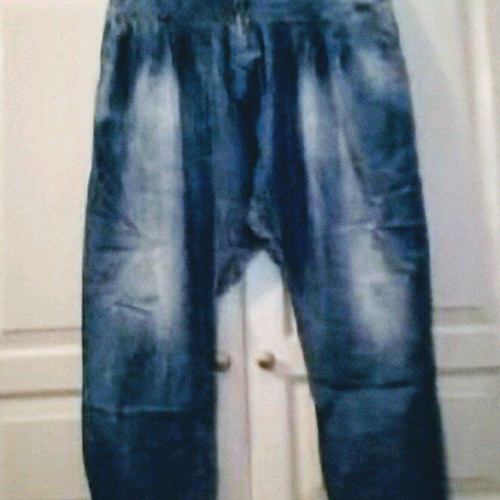 Bon Parfumeur wide-leg denim pants used, size XL, blue