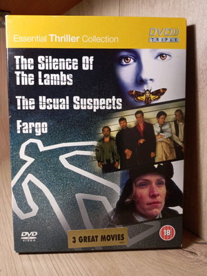 3 Thriller Movies DVD box like new with Greek and English subtitles