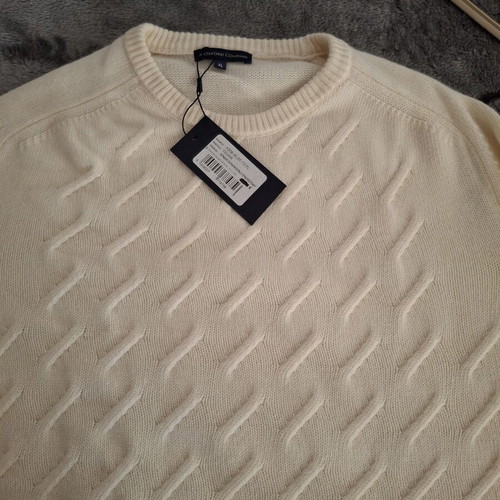 Oxford Company men's sweater XL new, off-white, relaxed fit