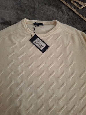 Oxford Company men's sweater XL new, off-white, relaxed fit