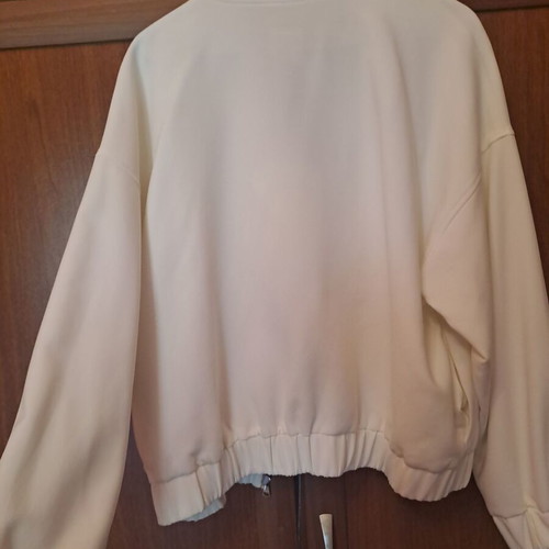 Access bomber jacket white, new, oversized fit with rhinestones