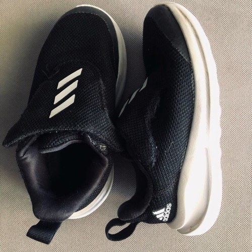 Adidas athletic shoes used, size 26, black and white