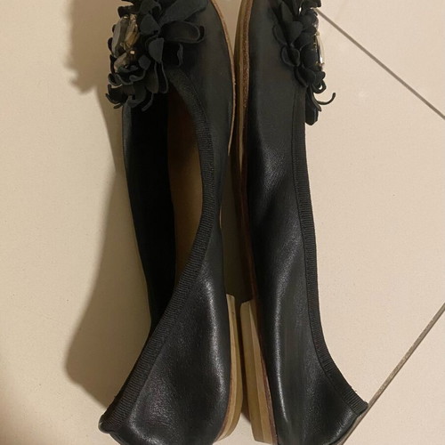 Tsakiris Mallas ballerinas used, black leather with stones, size 39