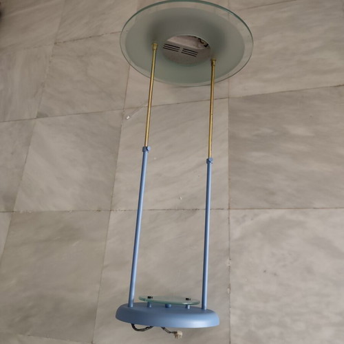 Vintage ceiling pendant light used, metal and glass