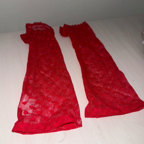 Red gloves with hearts like new