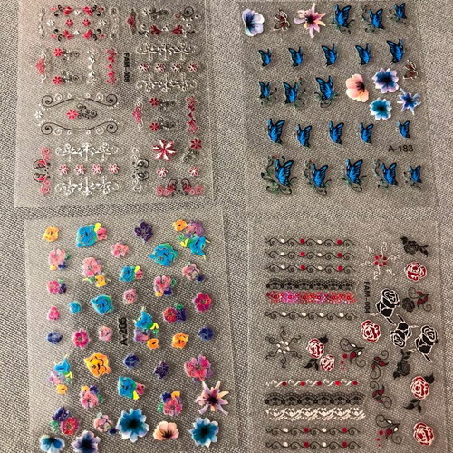 3D Nail Stickers New Pack of 4 Pieces