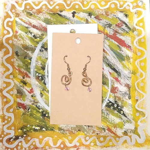 Copper earrings hanging like new