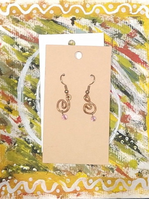 Copper earrings hanging like new