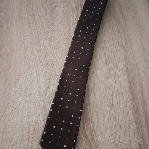 Men's tie brown with dots 100% silk like new