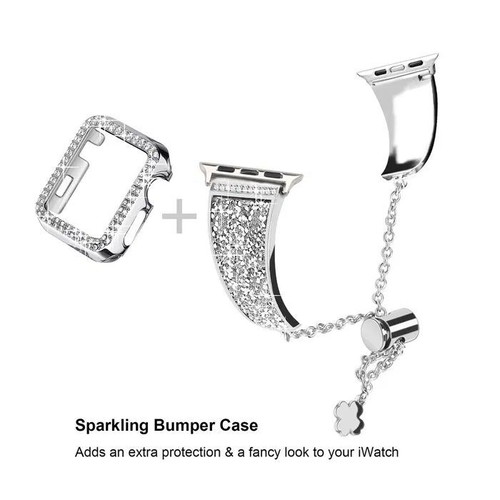 Stainless steel watch bands with crystals for Apple Watch Ultra/SE/11/10/9/8/7 new