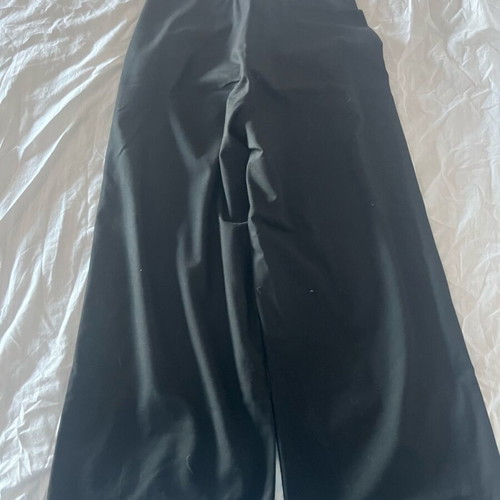 Pull & Bear wide-leg black pants like new with button salopette feature