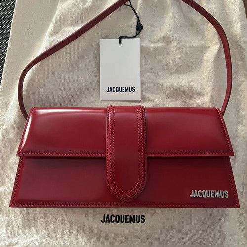 Jacquemus The Long Bambino Handbag new, red with silver hardware