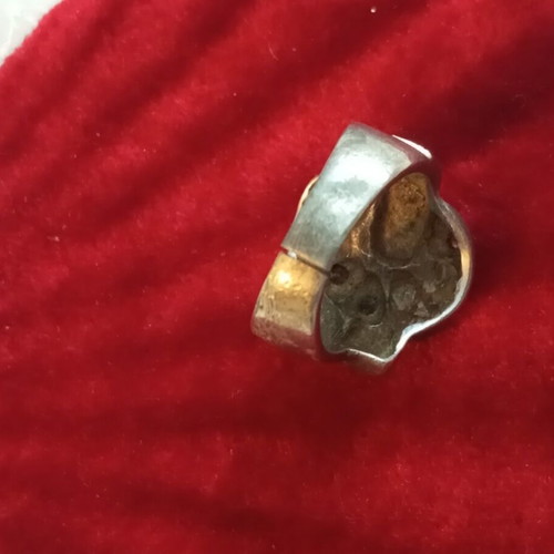 Silver-gold ring 950 585 with diamonds used