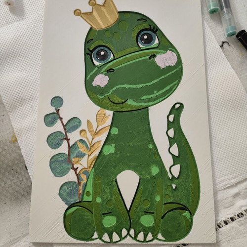 Decorative item for baptism hand-painted inspired by photo 23cm height