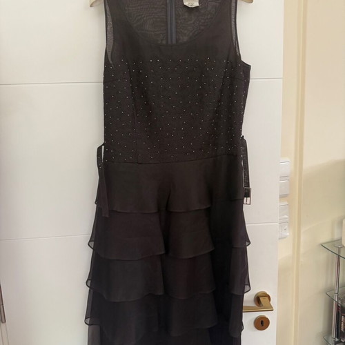Feraud FR 42 Tulle Dress with Matching Bag like new, black
