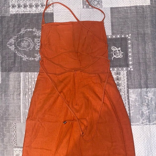 Bershka orange backless dress xs like new