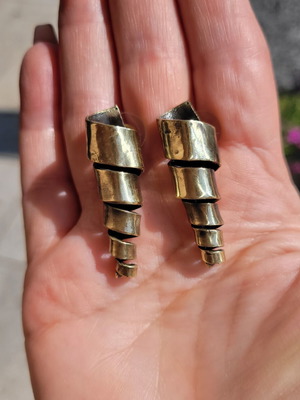 Bronze earrings, partially handmade