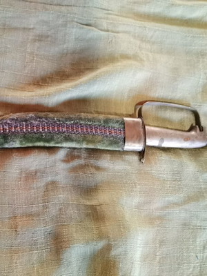 Retro decorative knife with velvet sheath used, made in India