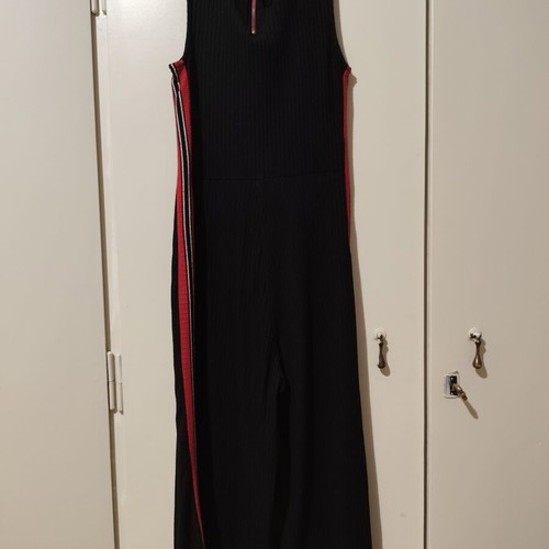 Stradivarius jumpsuit used with sporty red and white side stripes