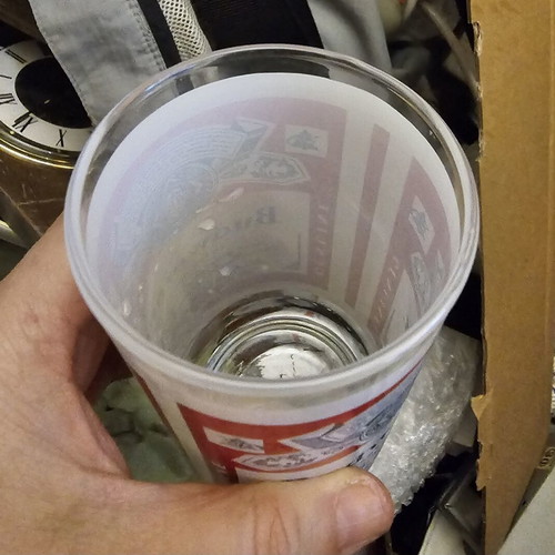 Budweiser Vintage Beer Glass with Historic Logo from 80s