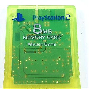 Επισκευάστηκε/ Refurbished PS2 PlayStation 2 Memory Card / Κάρτα Μνήμης 8MB Διάφανο Κίτρινο