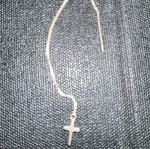 Threader earring with cross pendant