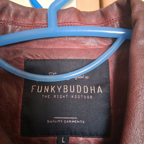 Funky Buddha Burgundy Biker Jacket Size L Like New