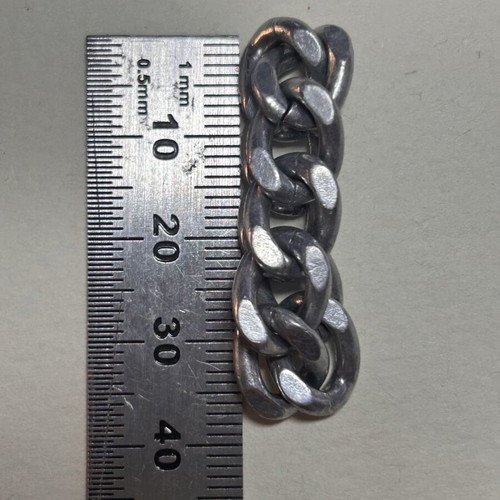 Silver chunky chain ring, 925 sterling silver, Tokyo 2024
