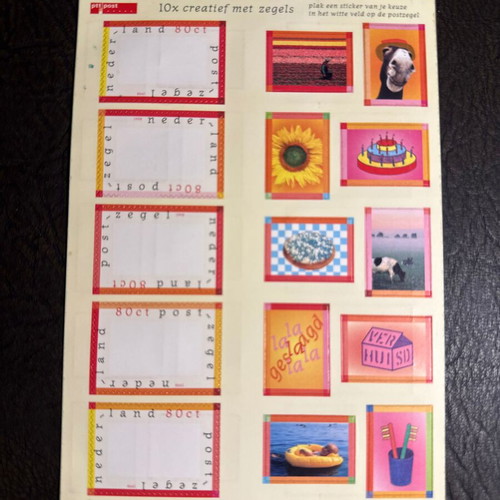 PTT Post Netherlands 1998 stamp sheet with stickers, new