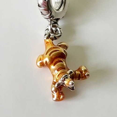 Silver 925 tiger charm new with enamel