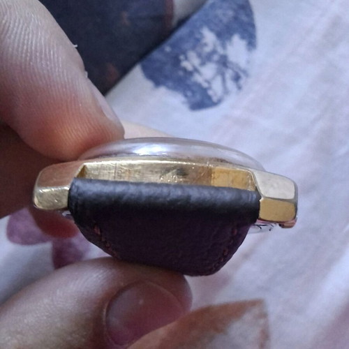 Wostok gold-plated mechanical watch used, brown and gold