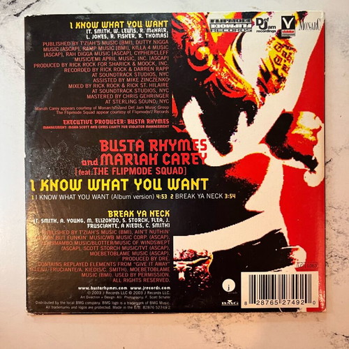 Busta Rhymes & Mariah Carey I Know What You Want CD used, hip-hop
