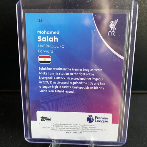 Mohamed Salah Topps Chrome Purple Raywave /75 card