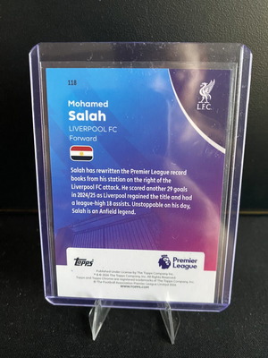 Mohamed Salah Topps Chrome Purple Raywave /75 card