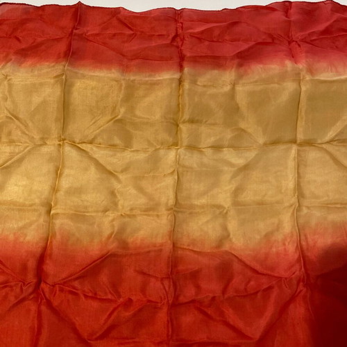 Silk scarf red-gold ombre new, 100% silk