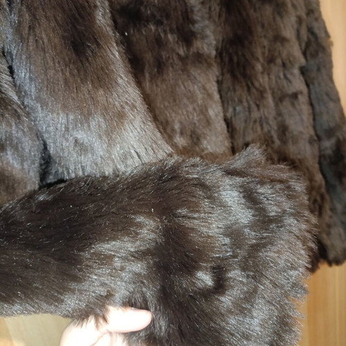 Italian Faux Fur Jacket like new, brown, sizes L and XL