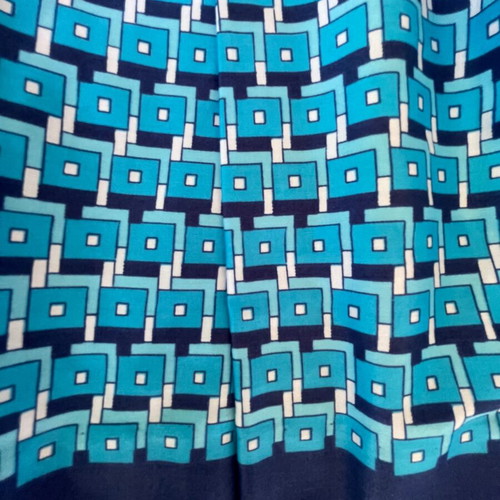 Vintage skirt used, blue, 100% cotton, size XXL