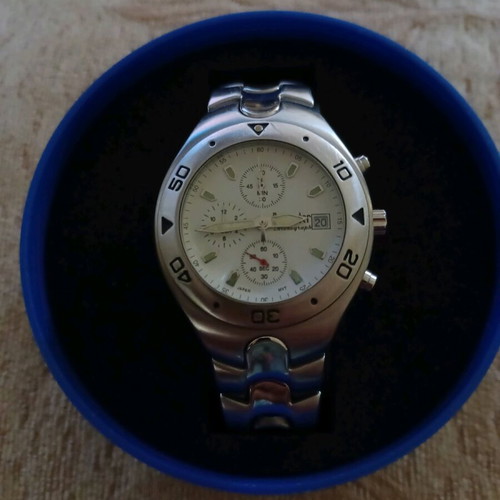 Reporter chronograph men's watch used, silver